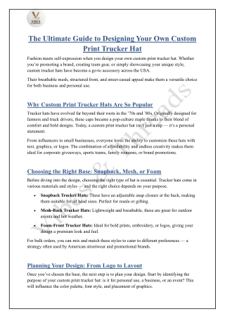 The Ultimate Guide to Designing Your Own Custom Print Trucker Hat