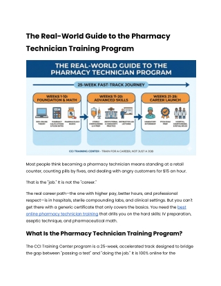 The Real-World Guide to the Pharmacy Technician Training Program