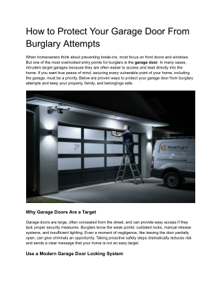How to Protect Your Garage Door From Burglary Attempts