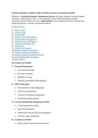 NetSuite Explained Complete Guide to Products, Features, and Business Benefits