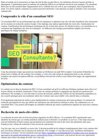 Comment un consultant SEO peut vous aider à générer plus de leads ?