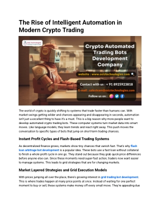 The Rise of Intelligent Automation in Modern Crypto Trading