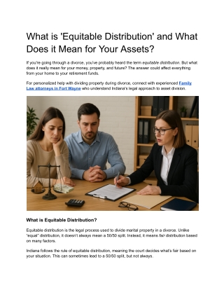 What is 'Equitable Distribution' and What Does it Mean for Your Assets