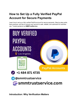 How to Set Up a Fully Verified PayPal Account for Secure Payments