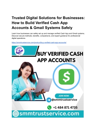 Trusted Digital Solutions for Businesses_ How to Build Verified Cash App Accounts & Gmail Systems Safely