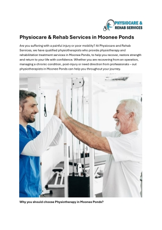Physiocare & Rehab Services in Moonee Ponds
