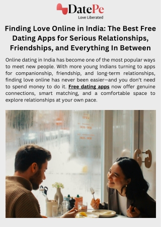 Finding Love Online in India: The Best Free Dating Apps for Serious Relationship