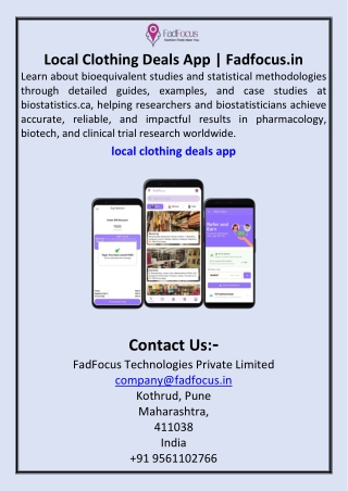 Local Clothing Deals App Fadfocus.in
