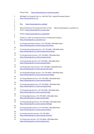 Professional Tar Paving Company In South Africa