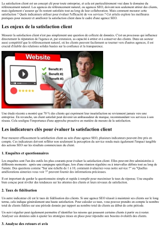 Comment mesurer la satisfaction client avec votre Agence SEO?