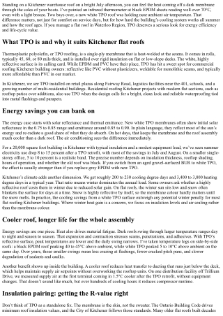 TPO Roofing Kitchener: Energy Efficiency Benefits for Flat Roofs