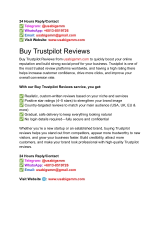 Buy Trustpilot Reviews—Boost Your Rating & Build Instant Trust