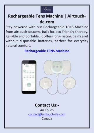 Rechargeable Tens Machine  Airtouch-de.com