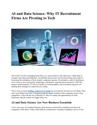 AI and Data Science- Why IT Recruitment Firms Are Pivoting to Tech