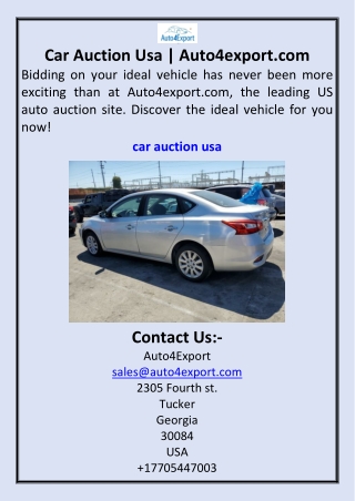 Car Auction Usa  Auto4export.com
