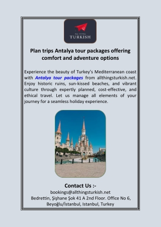 Plan trips Antalya tour packages offering comfort and adventure options (1)