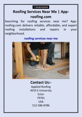 Roofing Services Near Me App-roofing.com