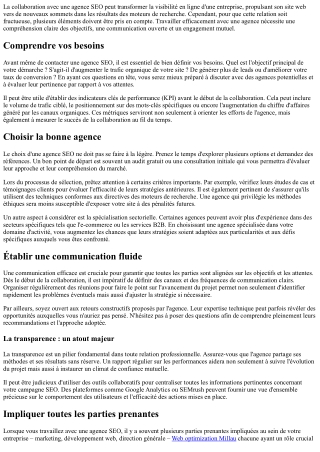 Les clés d'une collaboration réussie avec votre Agence SEO