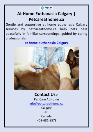 At Home Euthanasia Calgary  Petcareathome.ca