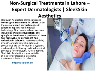 Non-Surgical Treatments in Lahore – Expert Dermatologists | SleekSkin Aesthetics