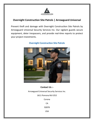 Overnight Construction Site Patrols  Arrowguard Universal