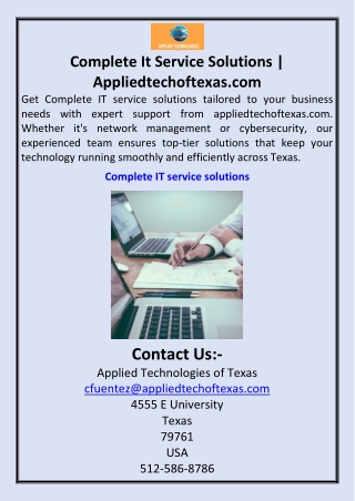 Complete It Service Solutions  Appliedtechoftexas.com