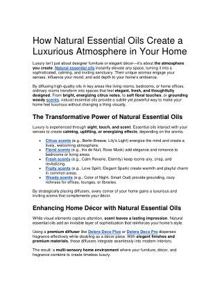 Natural essential oils