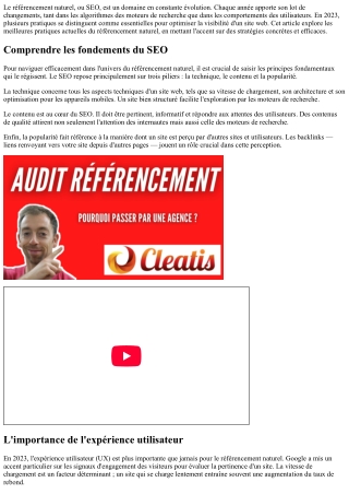 Les meilleures pratiques du référencement naturel en 2023