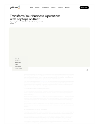 Transform Your Business Operations with Laptops on Rent