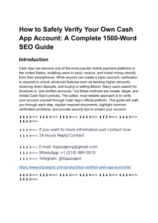 Trusted & Fast Ways to Buy Verified Cash App Accounts in ...