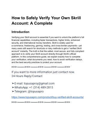 Buy Verified Skrill Accounts – USA UK AUS CA fast Delivery