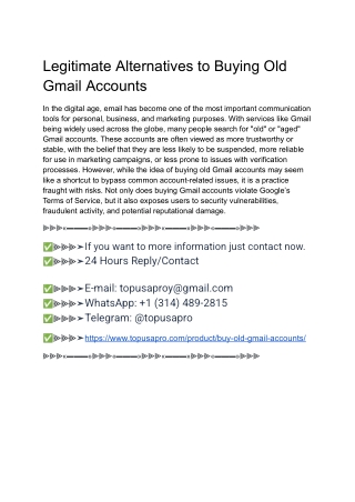 The Ultimate Guide To Buying Old Gmail PVA Accounts For ...