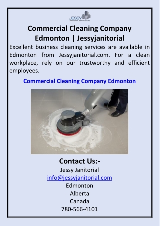 Commercial Cleaning Company Edmonton  Jessyjanitorial