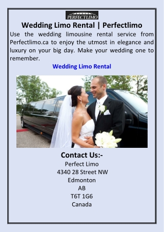 Wedding Limo Rental  Perfectlimo