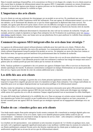 Comment les avis clients influencent-ils le travail des agences SEO?