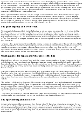 Windshield Crack Repair Spartanburg: Protect Your Visibility