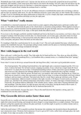 Mobile Auto Glass Greenville: What Void-Free Installation Means