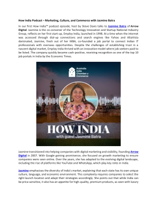 How India Podcast – Marketing, Culture, and Commerce with Jasmine Batra