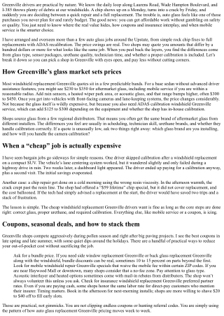 Cheap Windshield Replacement Greenville: Coupons, Deals, and Value