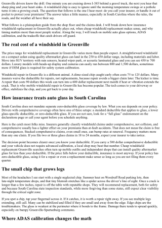 Insurance Windshield Replacement Greenville: Keeping Your Premiums Low