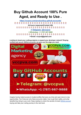 Buy Github Account 100% Pure Aged, and Ready to Use .
