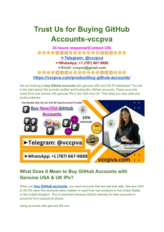 Trust Us for Buying GitHub Accounts-vccpva