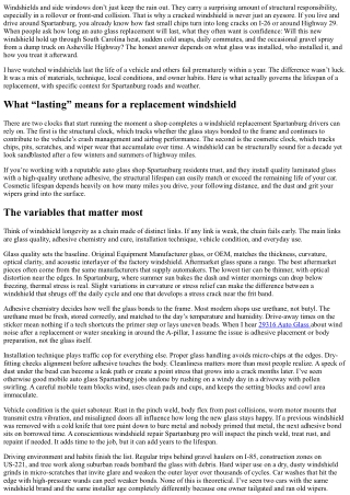 Auto Glass Replacement Spartanburg: How Long Will It Last?