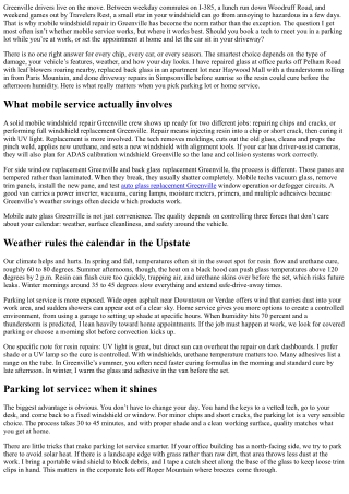 Mobile Windshield Repair Greenville: Parking Lot or Home Service?