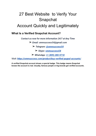 27 Best Website  to Verify Your Snapchat Account Quickly and Legitimately