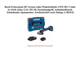 1536 Bosch Professional 18V System Akku Winkelschleifer GWS 18V-7  inkl. 2x 4.0Ah Akku  GAL 18V-40  Zusa