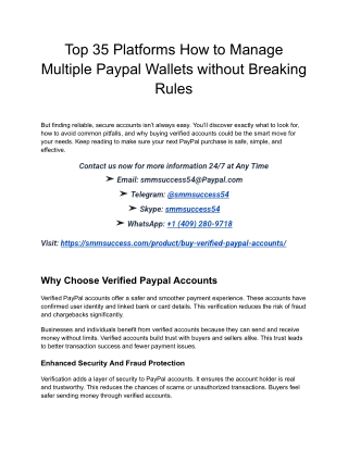 Top 35 Platforms How to Manage Multiple Paypal Wallets without Breaking Rules