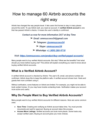 How to manage 60 Airbnb accounts the right way