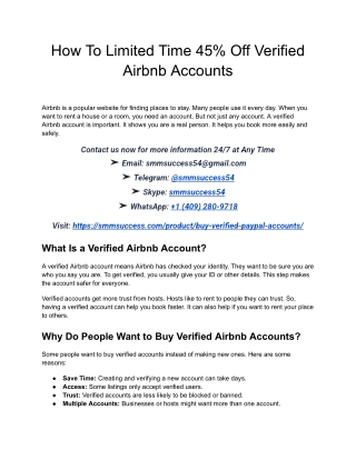 How To Limited Time 45% Off Verified Airbnb Accounts