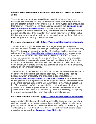 Elevate Your Journey with Business Class Flights London to Mumbai India